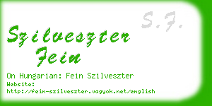 szilveszter fein business card